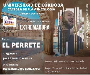 Expectación, un poco de nervios y mucha responsabilidad ante este nuevo reto. Conferencia en la Cátedra de Flamencología de Córdoba el próximo 24 de enero junto al cante de El Perrete y la guitarra de Jose Ángel Castilla